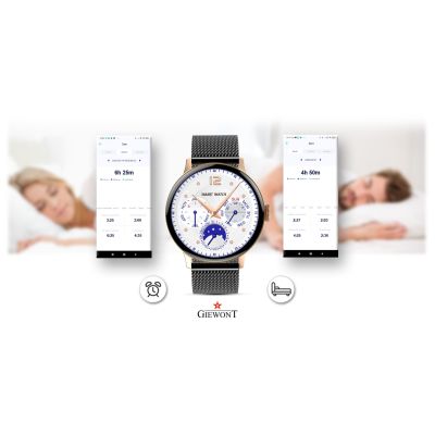 10. GIEWONT Damen-Smartwatch Roségold Schwarz GW330-4