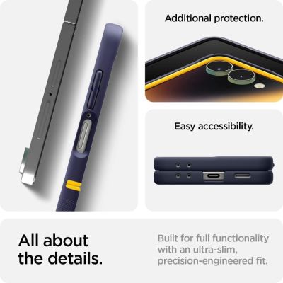 5. Nano Pop Mag MagSafe Hülle für Samsung Galaxy Z Flip 7 – Marineblau und Gelb