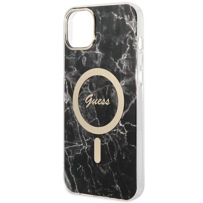 6. Set Guess GUBPP14SHMEACSK Case+ Charger iPhone 14 6.1" schwarz/schwarz Hartschalenetui Marble MagSafe