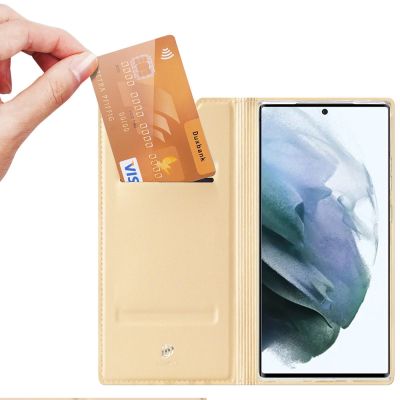 2. Dux Ducis Skin Pro booktype case schutzhülle aufklappbare hülle für Samsung Galaxy S22 Ultra golden