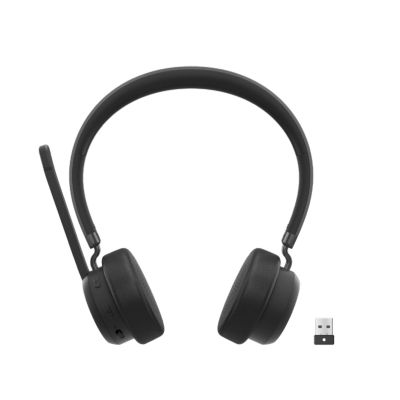 4. Lenovo Kabelloses VoIP-Headset mit kabellosem Kopfbügel, Bluetooth-fähig für Büro/Callcenter, Schwarz