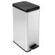 3. Curver Slim Abfalleimer 40L Quadratisch Kunststoff Schwarz, Silber