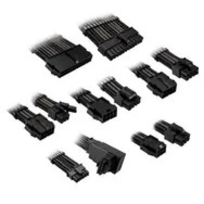 Kolink Core Pro Geflochtenes Kabelverlängerungsset 12V-2x6 Typ 1 - Tiefschwarz/Gunmetal-Grau