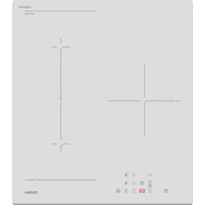 MPM MPM-45-IM-16/W Induktionskochfeld 45 cm | 2 Kochzonen | Booster | Timer | Weiß