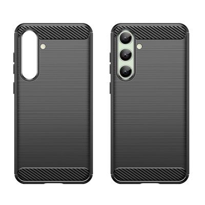 3. Carbon Case Silikonhülle für Samsung Galaxy S24 FE - Schwarz
