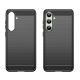 3. Carbon Case Silikonhülle für Samsung Galaxy S24 FE - Schwarz