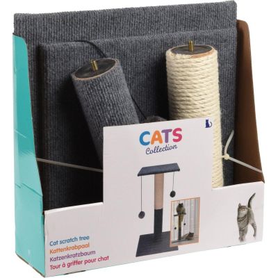 5. Kratzbaum für Katzen, 59 cm, 2 Bälle