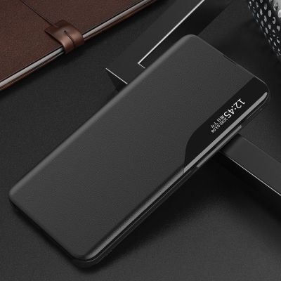13. Eco Leather View Case Hülle für Samsung Galaxy A14 mit Klappständer in Schwarz