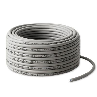 Qoltec UTP-Twisted-Pair-Netzwerkkabel für Patchkabel | Kupfer (Cu) | CAT6 | Hohe Geschwindigkeit 1 Gbit/s | LAN | 50 m | Grau