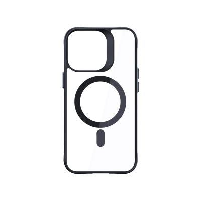 2. 3mk Satin Armor MagCase Hülle mit MagSafe für iPhone 16 Pro – transparent mit schwarzem Rahmen