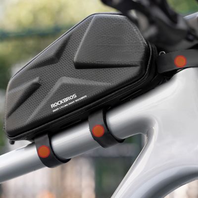 6. Rockbros Fahrradtasche, starr, Rahmen, Oberrohr, 1,4 l, Schwarz