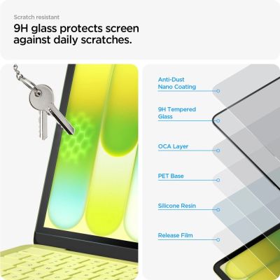 7. Spigen Glas.tR Slim FC Displayschutzfolie aus gehärtetem Glas für MacBook Neo 13" 2026 - Schwarz