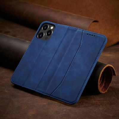 8. Magnet Fancy Case Hülle für iPhone 14 Plus Flip Cover Wallet Stand blau
