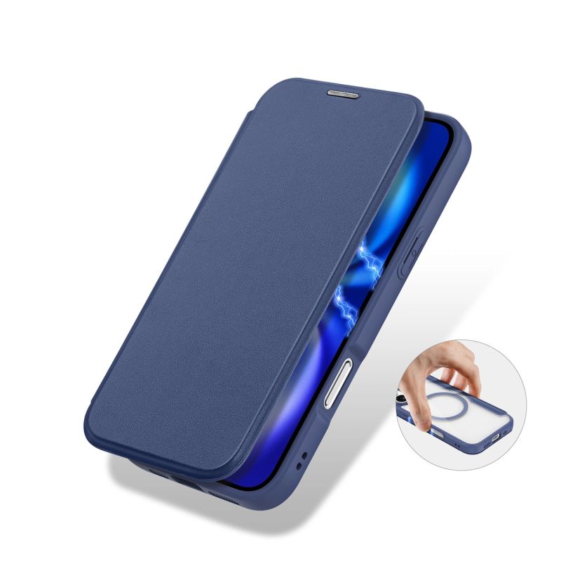 6. Dux Ducis Skin X Pro iPhone 17 Air Hülle mit MagSafe und Wallet - Blau