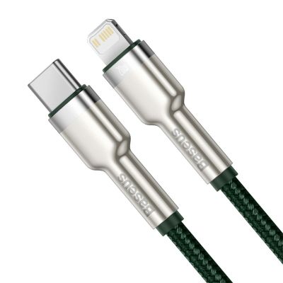 2. Baseus Cafule PD 20W USB-C - Lightning Kabel mit Metallsteckern 2m - Grün