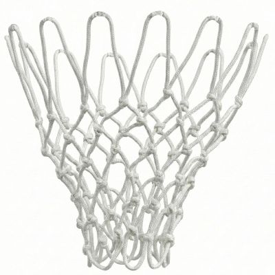 3. Basketballkorb-Ringnetz, weiß, 1 Stück / 12 Halter, PES 5, Netex