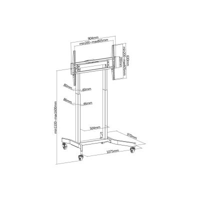 9. Equip Bodenständerhalterung 55-100"/1TFT 120kg lite Einzelhandel (650632)