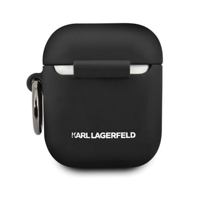13. Karl Lagerfeld Silikon-Ikonik-Hülle für AirPods 1/2 – Schwarz