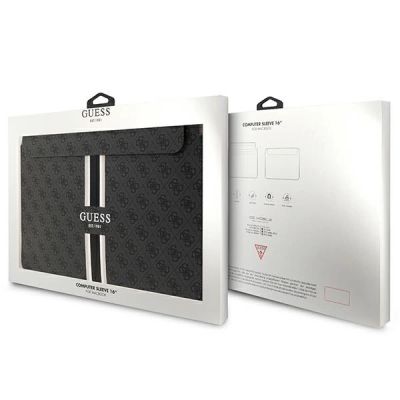 4. Guess 4G Printed Stripes Hülle für einen 16-Zoll-Laptop – Schwarz