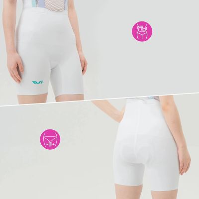 5. Rockbros YDDK017-1 TVI Damen-Radhose mit Trägern und Polsterung, Größe S – Weiß