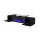2. ROVA TV-Schrank mit elektrischem Kamin 190x37x48 schwarz/glänzend schwarz