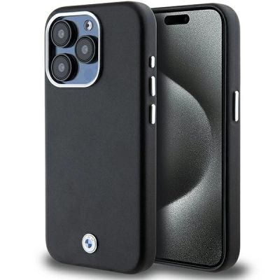 BMW Signature Wrapped Metal MagSafe Hülle für iPhone 15 Pro – Schwarz