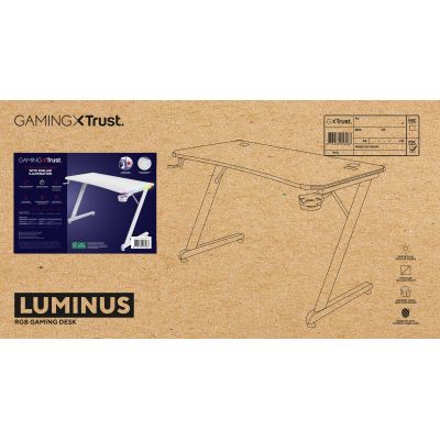 28. TRUST GXT 709W LUMINUS RGB WEISS Gaming-Schreibtisch