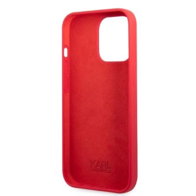 7. Karl Lagerfeld KLHCP13LSLMP1R iPhone 13 Pro / 13 6.1" Hardcase rot/rote Silikonplakette