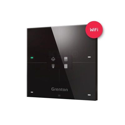GrentonSmart-Panel / 4 Touchfelder / OLED-Display / WLAN / schwarze Glasfront