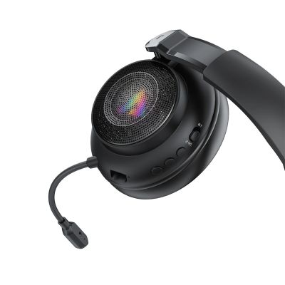 4. Acefast H15 Kabelloses Bluetooth-/2,4-GHz-/AUX-Gaming-Headset mit Mikrofon und RGB-Hintergrundbeleuchtung – Schwarz