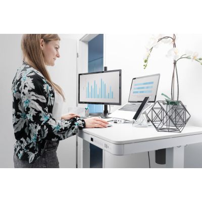 12. Digitus Schreibtisch mit elektrischer Höhenverstellung, USB-Ladestation und Schublade