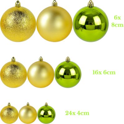 31. Dekorative Plastikkugel-Tresor, 46 Stück, Goldglimmer