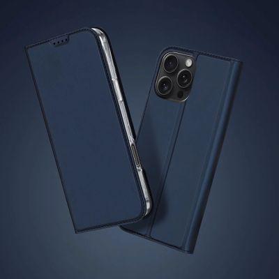 11. Dux Ducis Skin Pro Hülle für iPhone 16 Pro Max mit Klappe und Kartenfach – Blau