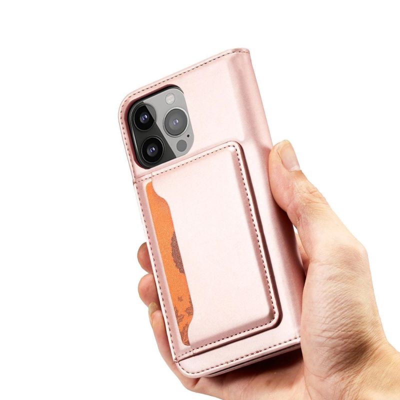 6. Magnetkarten-Etui für Samsung Galaxy S23+ Flip-Cover Geldbörsenständer pink