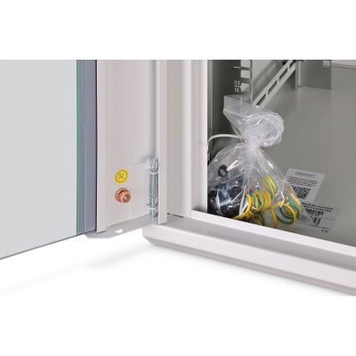 3. Digitus DYNAmic 19" 12U 600x600 Wand-Netzwerkschrank, Glastür, grau, ungeteilt, montiert, 60 kg