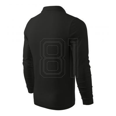 2. Malfini Single J. LS M MLI-21101 schwarzes Poloshirt