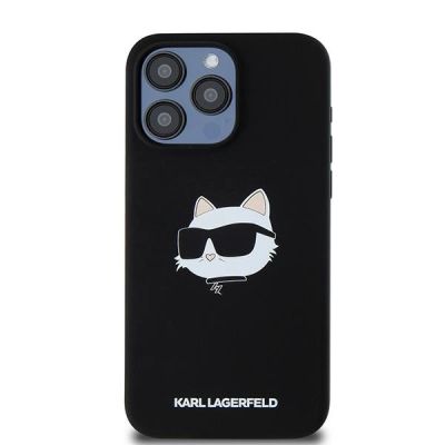 3. Karl Lagerfeld Silikon Choupette Head MagSafe Hülle für iPhone 15 Pro Max – Schwarz
