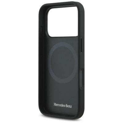 7. Mercedes Plain MagSafe Case aus glattem Leder für iPhone 17 Pro – Schwarz