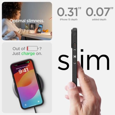 14. Spigen Liquid Air Hülle für iPhone 15 – Mattschwarz