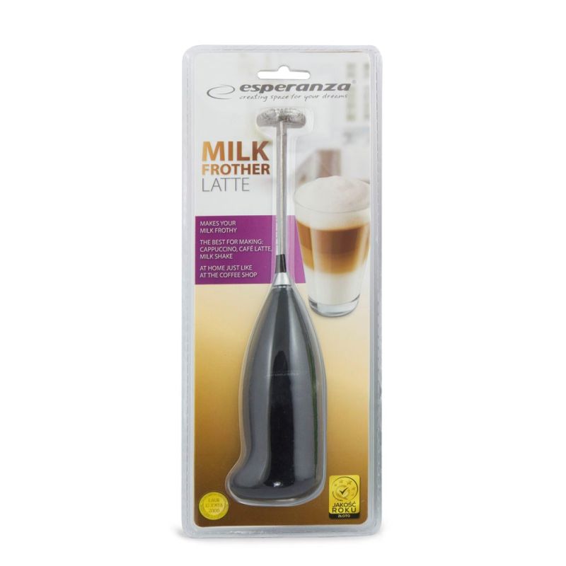 4. Esperanza Latte EKF001K Milchaufschäumer (schwarz)