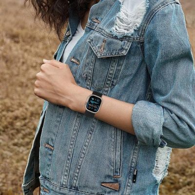 2. Tech-Protect Nylonarmband für Apple Watch 44 / 45 / 46 / 49 mm – Schwarz