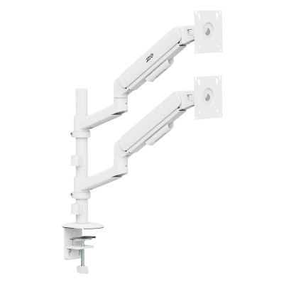 8. ERGO BÜROHALTERUNG FÜR 2 MONITOREN, GASFEDERUNG, 17"-32", 1-10 kg, MATTWEISS ER-692 W