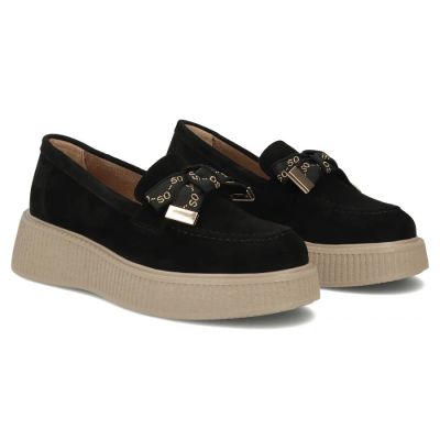 4. Schwarze Damen-Plateauschuhe aus Wildleder von Filippo (Modell DP8293)