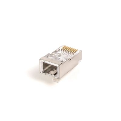 3. RJ45 (8P8C) Durchgangsstecker, Kat. 6, geschirmt, AWG 26-24, Packung mit 100 Stück.