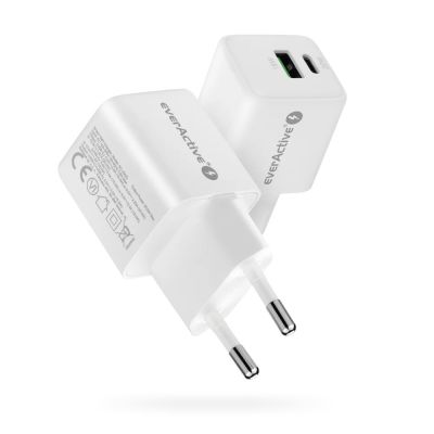 6. EVERACTIVE GAN Wandladegerät 1 x USB, 1 x USB-C Schnellladefunktion 3.0 20W Weiß SC-330Q