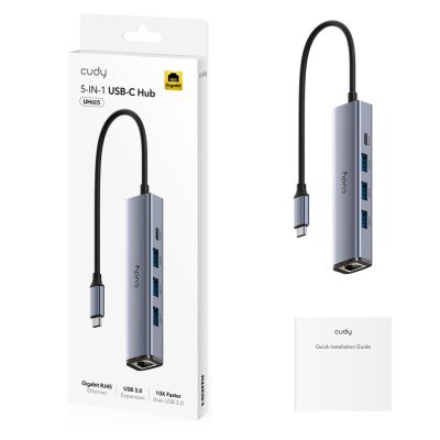 4. CUDY UH605 5-in-1 USB-Hub mit GbE