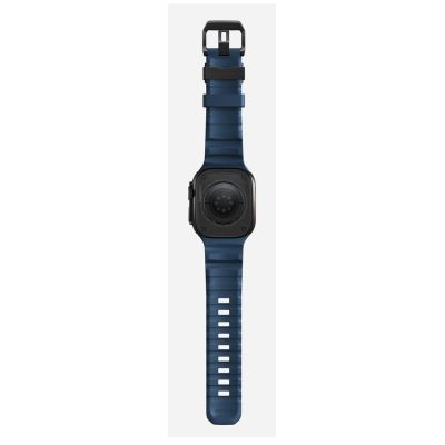 6. Nomad Rocky Point Armband, schwarzes Leder, Titan