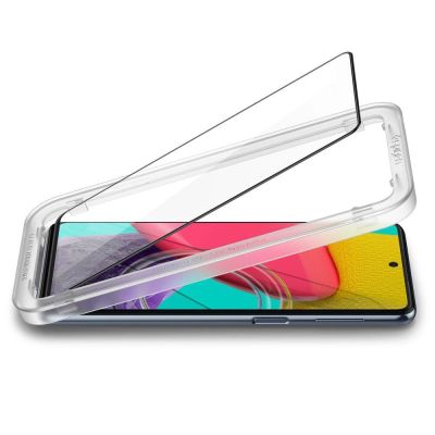 5. Spigen ALM Glass FC gehärtetes Glas für Samsung Galaxy M53 5G – Schwarz