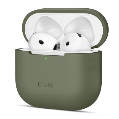 Tech-Protect Silikonhülle für Apple AirPods 4 - Olivgrün