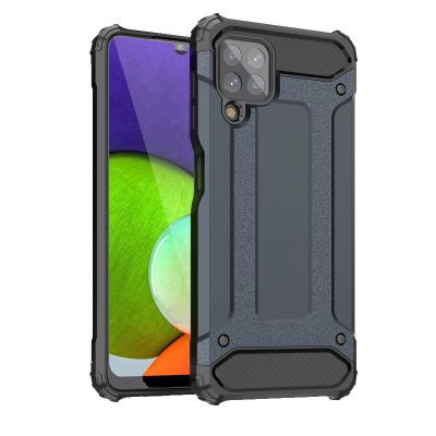 Hybrid Armor robuste TPU/PC Panzer Handyhülle Hard Case für Samsung Galaxy A22 4G blau